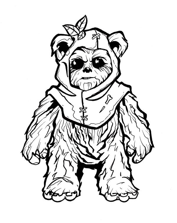 Star Wars Ewok Coloring Pages Clip Art Library