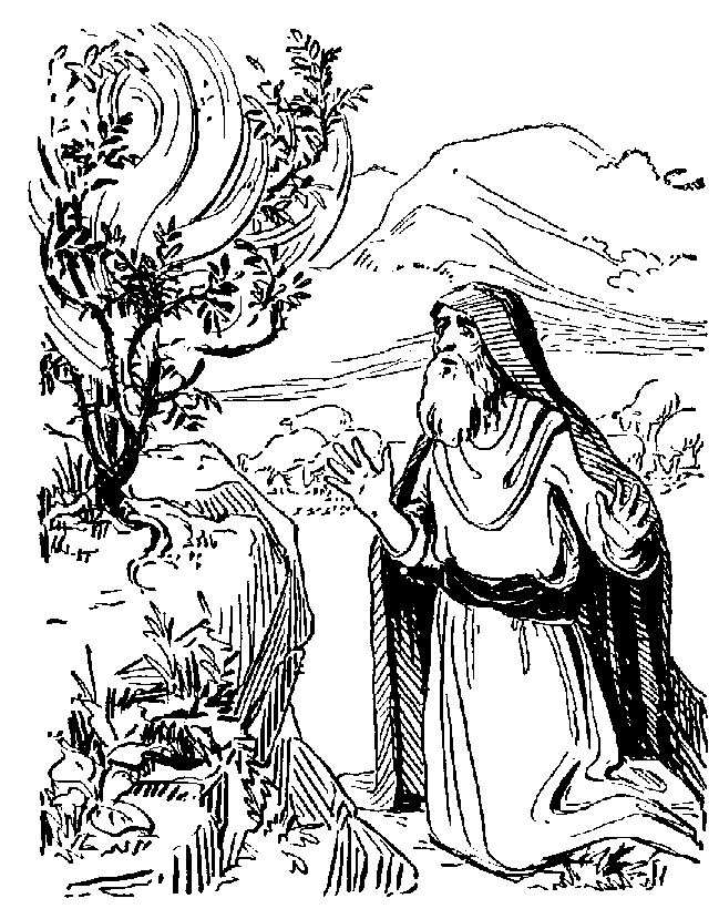 Moses And Burning Bush Coloring Page