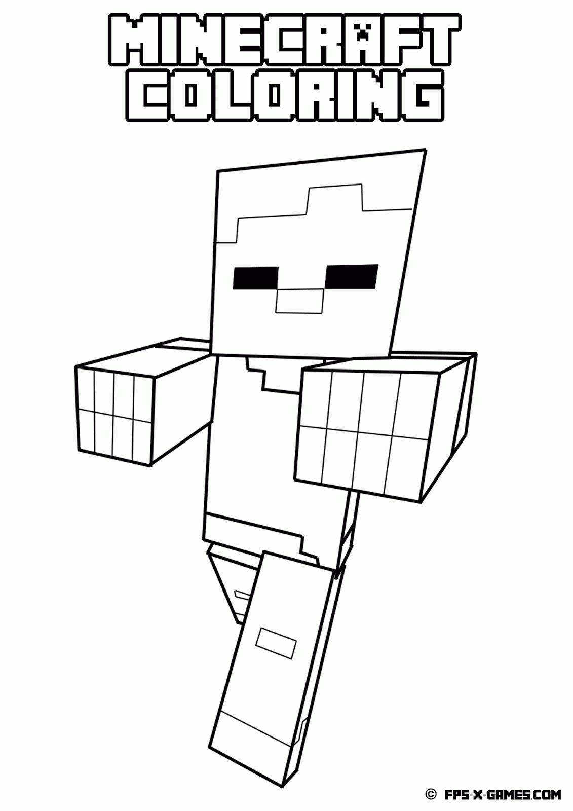 minecraft coloring pages steve face