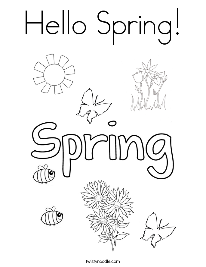 Spring worksheets for kids. Spring раскраска. Hello Spring надпись. Hello Spring раскраска.