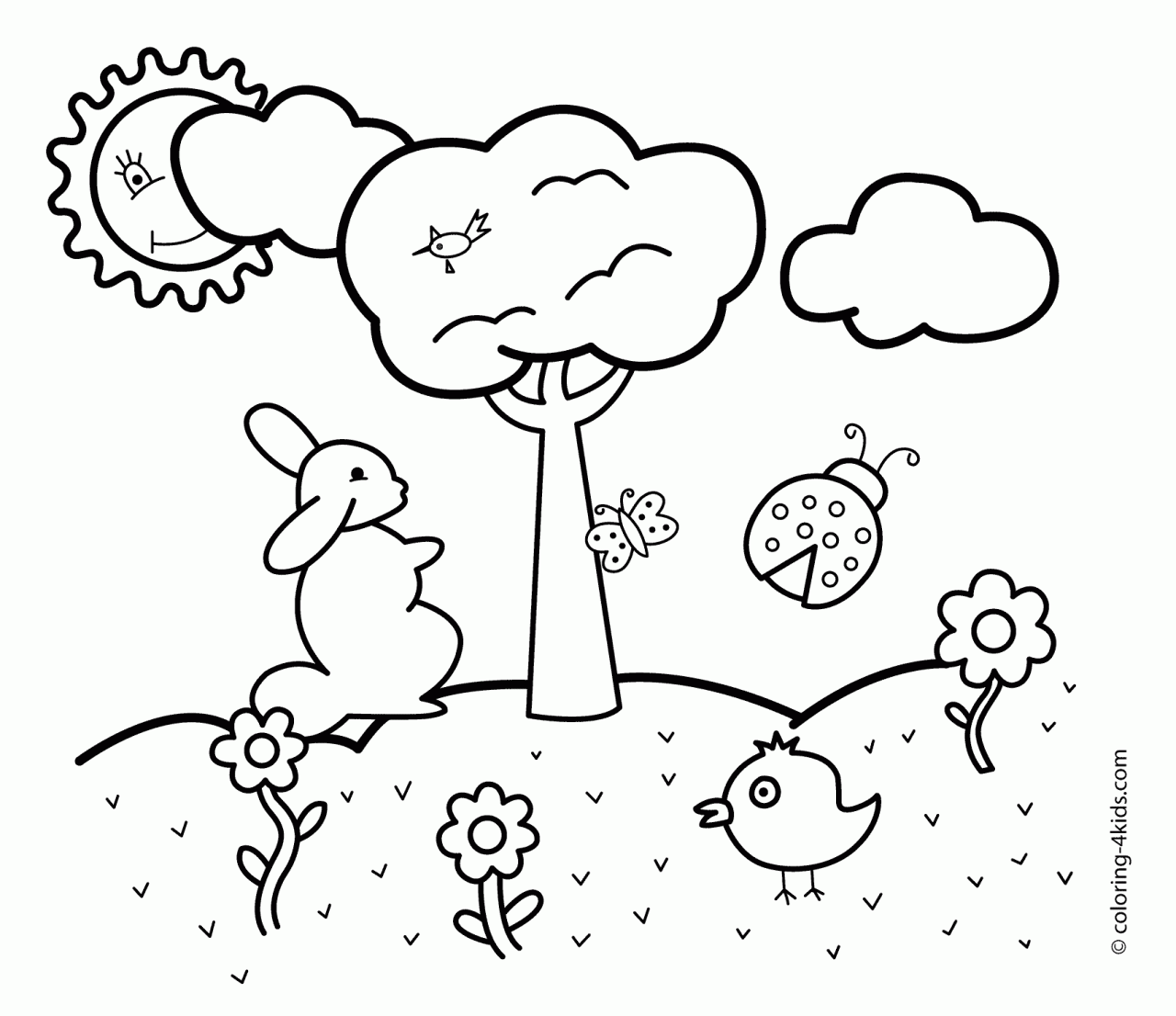 spring season pictures for kids drawing