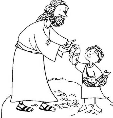 Jesus Feeds The Multitude Coloring Page Coloring Pages