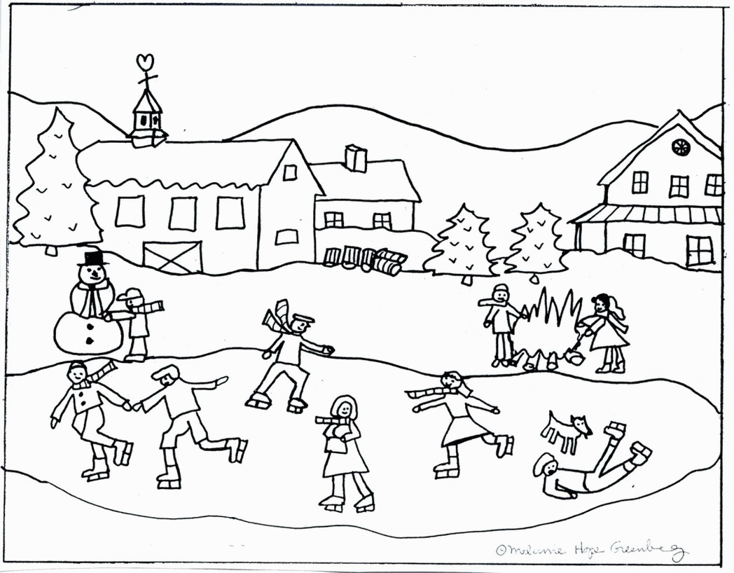 Winter Coloring Page Clip Art Library