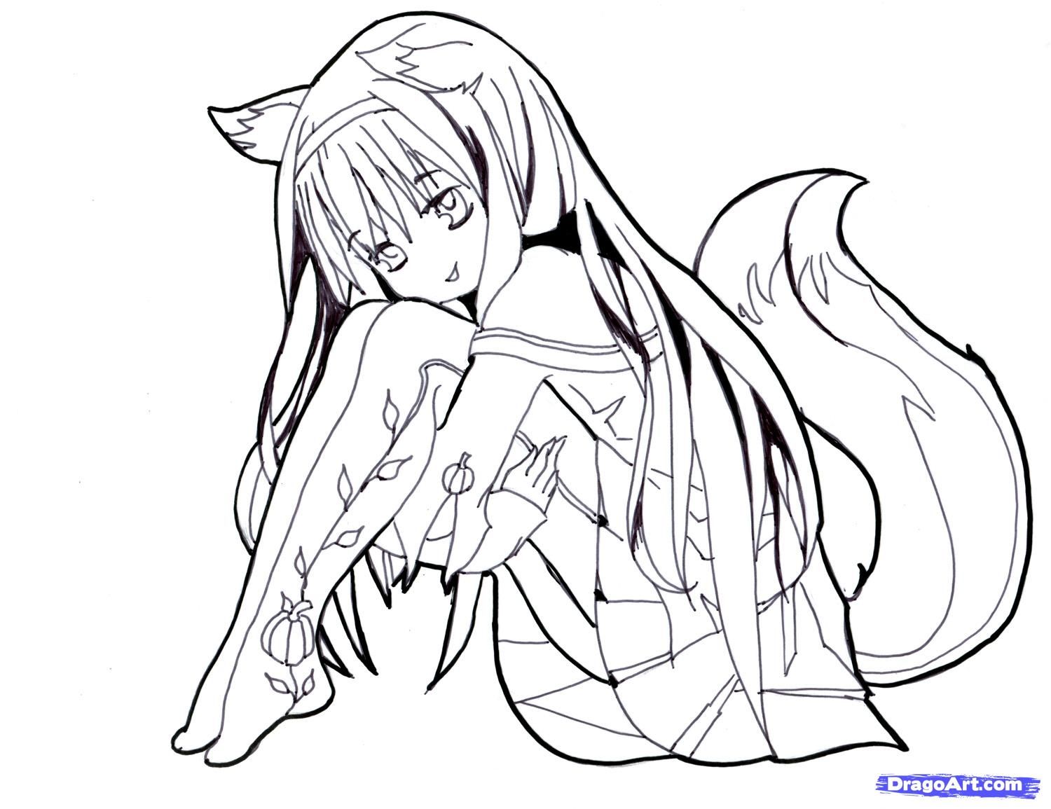 cute anime people coloring pages