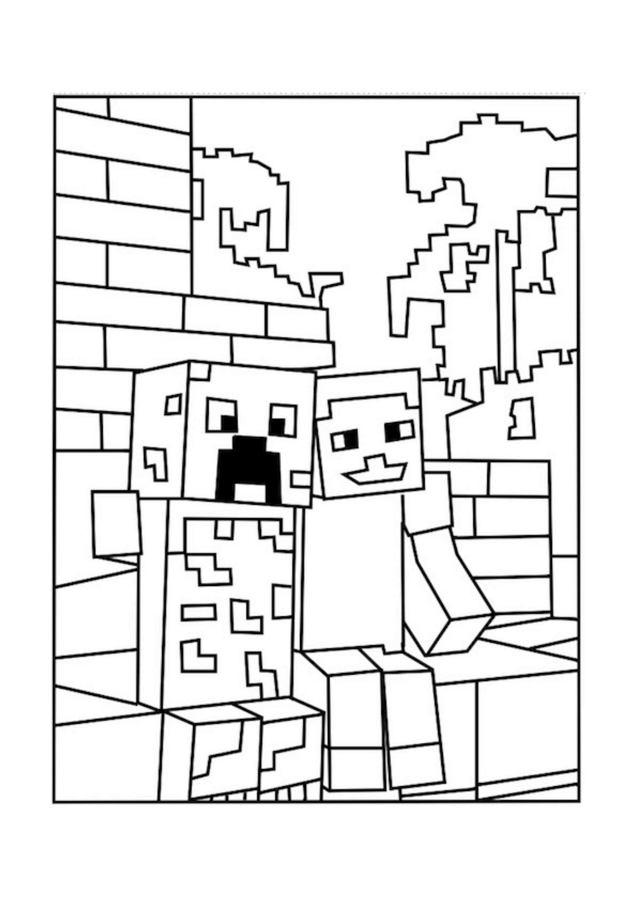 Printable Minecraft City Coloring Pages - Desenhos Para Colorir Minecraft  Transparent PNG - 500x667 - Free Download on NicePNG