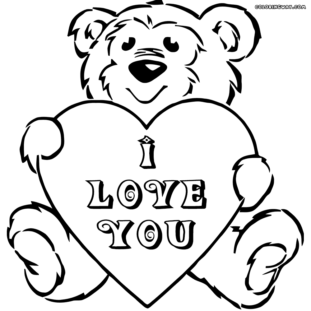 I love you Teddy Bear - Coloring Pages for kids