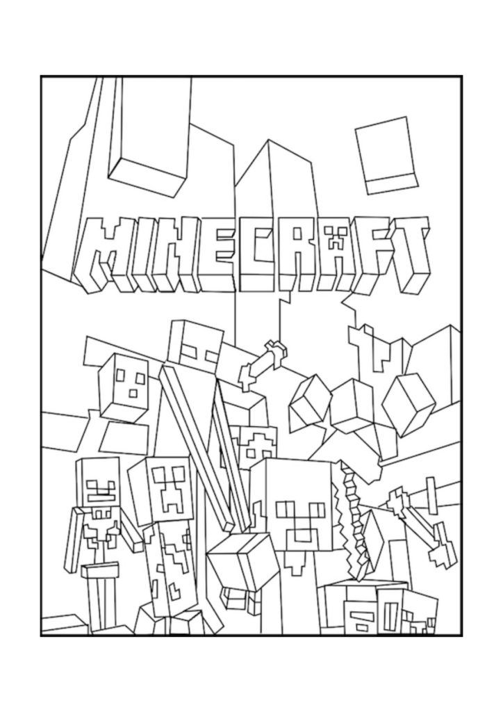 Desenho para colorir do Minecraft  Minecraft coloring pages, Minecraft  drawings, Coloring pages