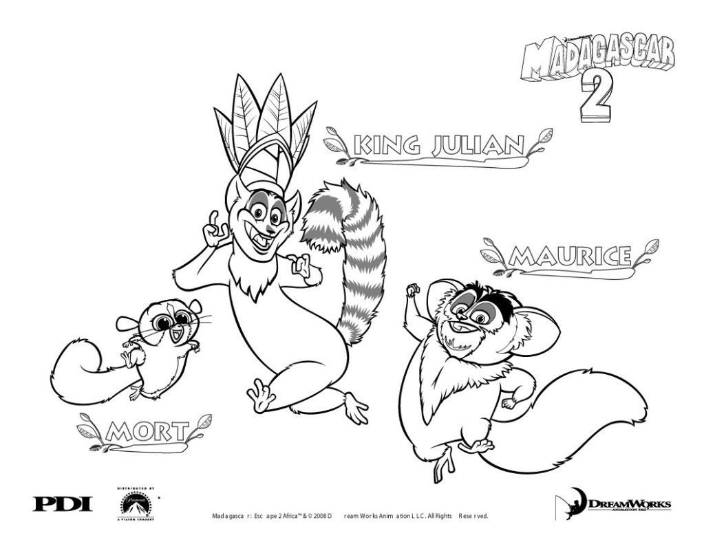 Madagascar 2 : moto moto coloring pages 