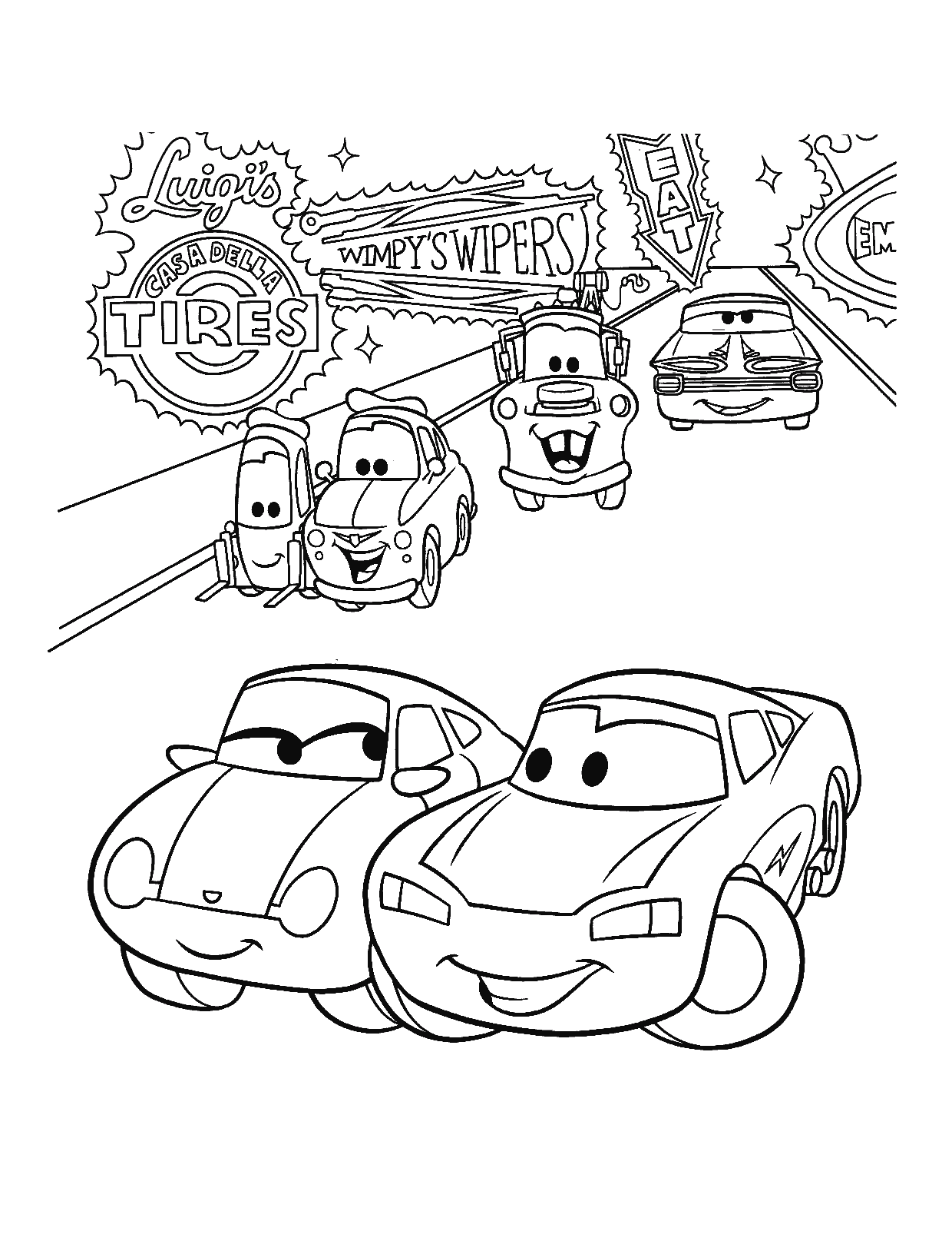 cars coloring pages sally