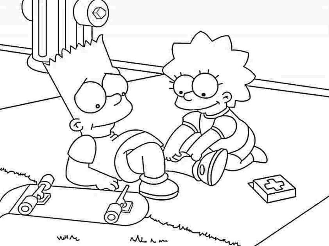Simpsons Coloring Pages Bart And Lisa Clip Art Library