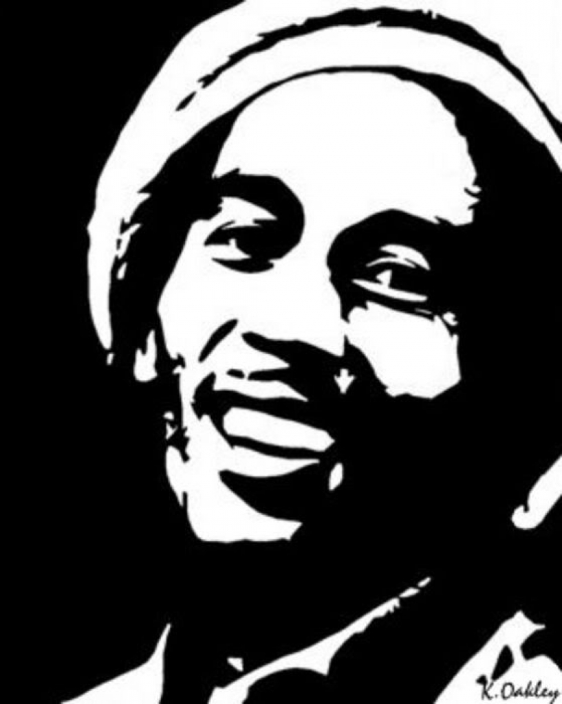 Bob Marley Love The Life You Live Black And White Charcoal, 41% OFF