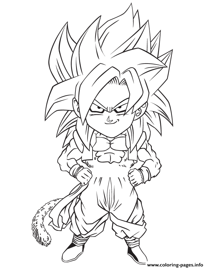 Print dragon ball z gogeta coloring page Coloring pages