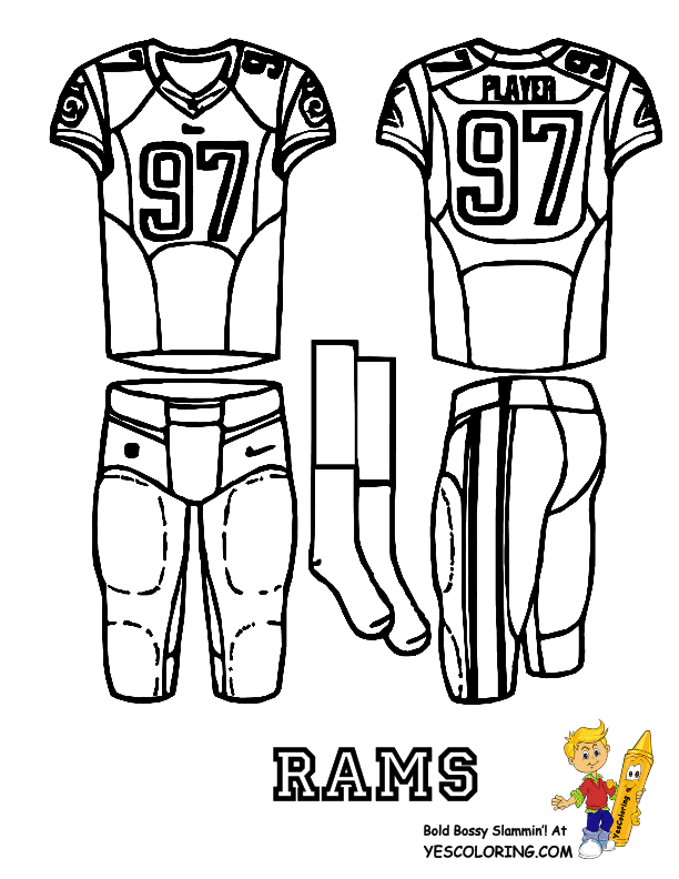 football uniform coloring pages - Clip Art Library