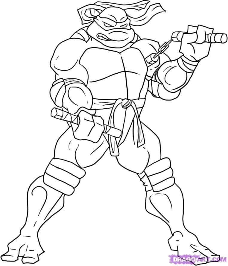How to Draw Michelangelo from the TMNT, Step by Step, Characters