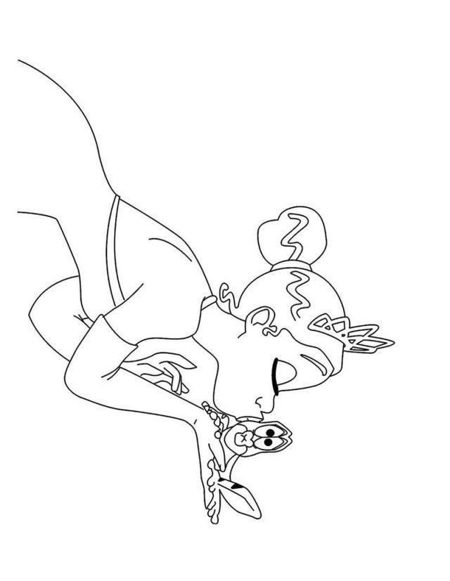 Beautiful Tiana And The Frog Coloring Page Source Udg 