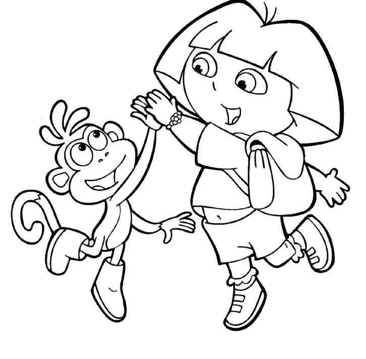 Coloring book Colouring Pages Christmas Coloring Pages Boots The Monkey!  Dora the Explorer, dora, beach, angle png | PNGEgg