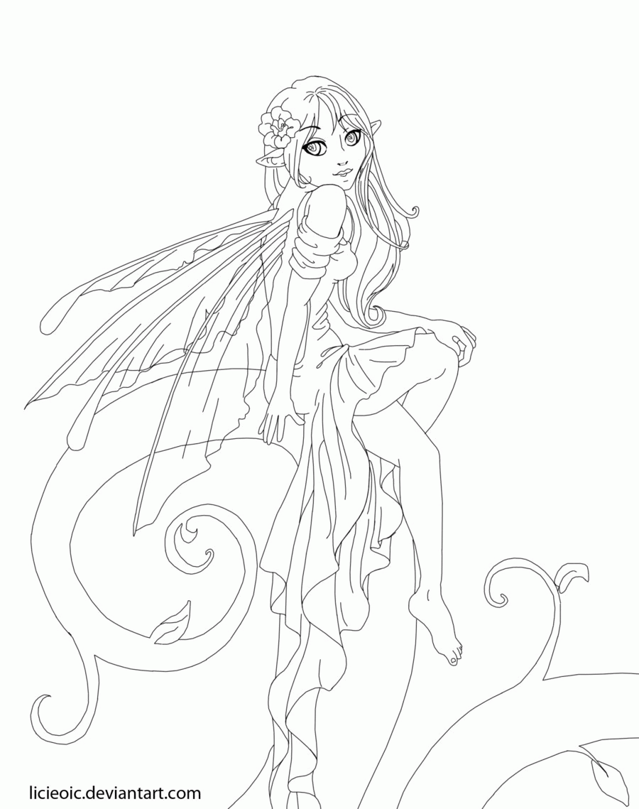 Anime Fairy Girl Coloring Pages  Get Coloring Pages