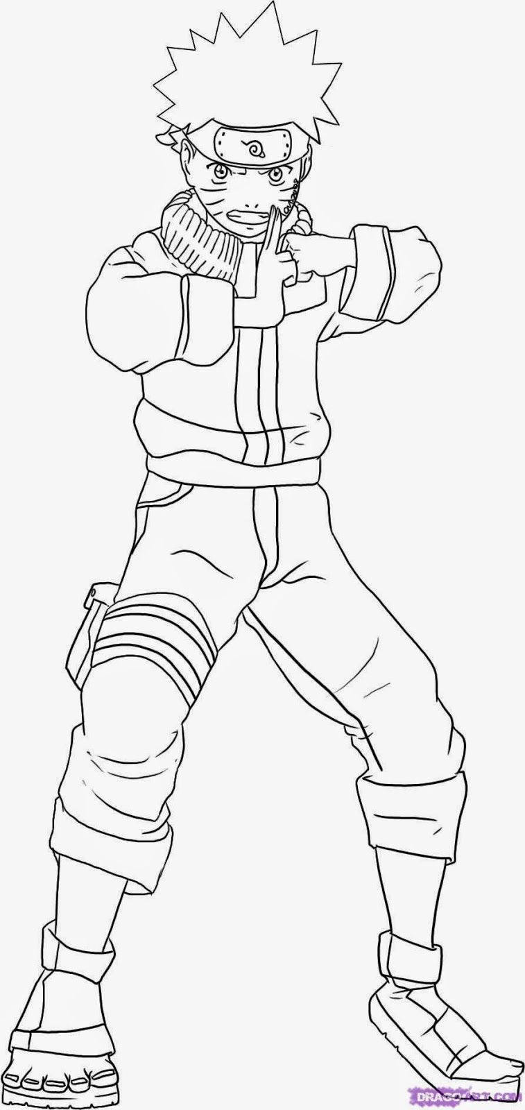 Naruto drawing full body with color