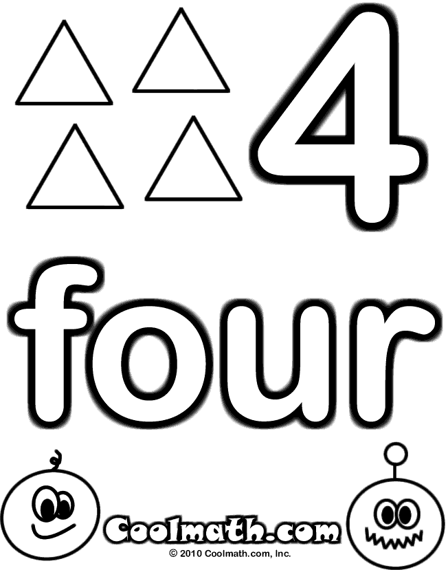 Free Number 4 Coloring Page, Download Free Number 4 Coloring Page png ...