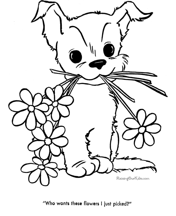 Puppie Coloring Page | Free Printable Coloring Pages
