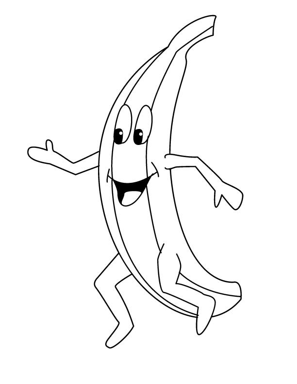 Banana Coloring Page - Desenho Banana Para Colorir - Free Transparent PNG  Clipart Images Download