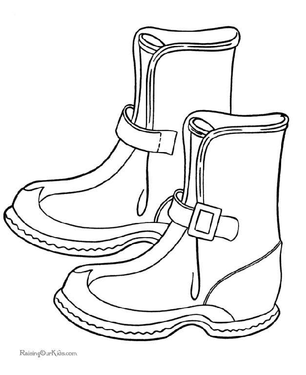 winter boots coloring page - Clip Art Library