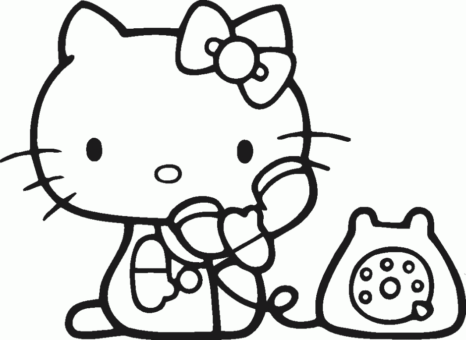Hello Kitty Coloring Pages Print Phone Kitty Printable Coloring