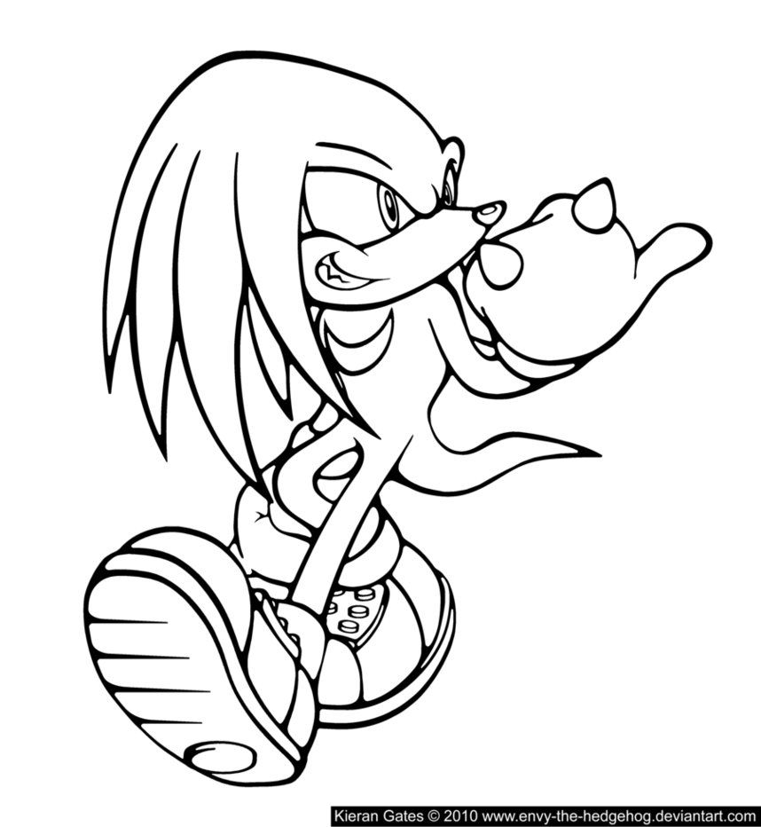 knuckles sonic coloring pages - Clip Art Library