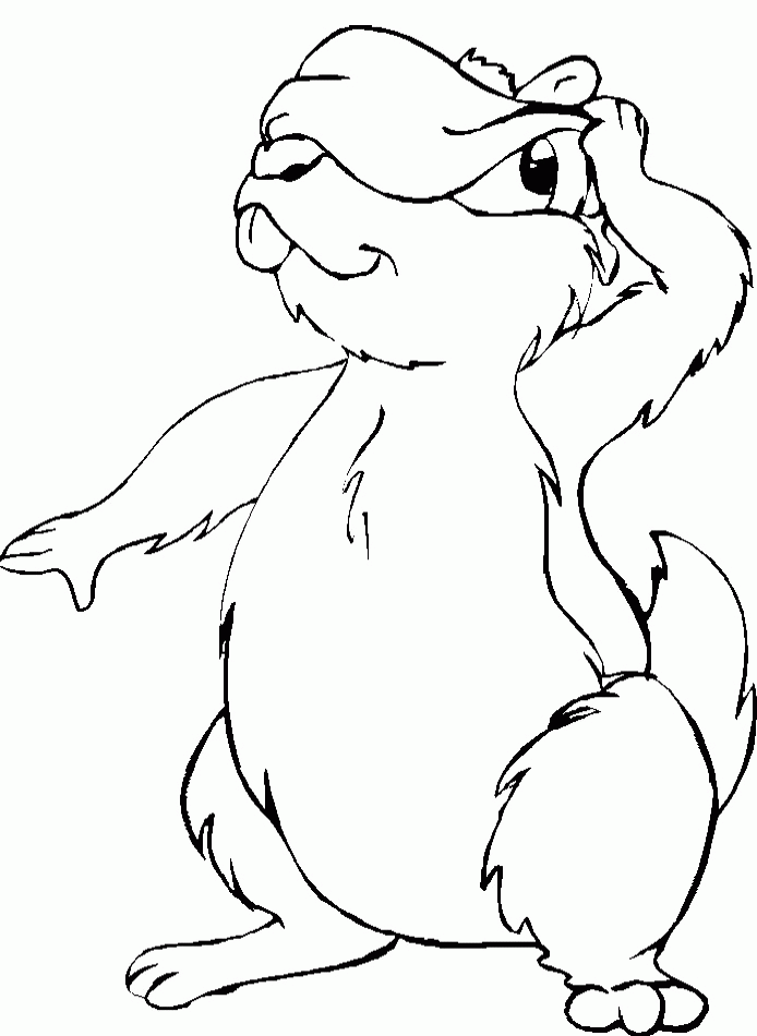 Little Groundhog Coloring Printable - Groundhog Day Cartoon