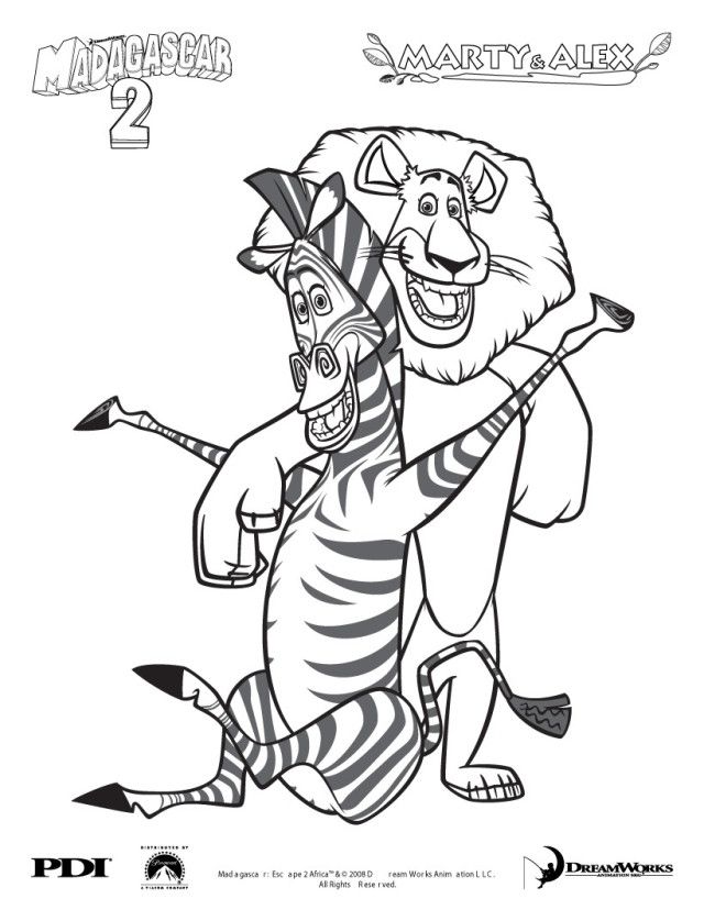 Print Alex Marty Madagascar Coloring Pages Ny Idea 