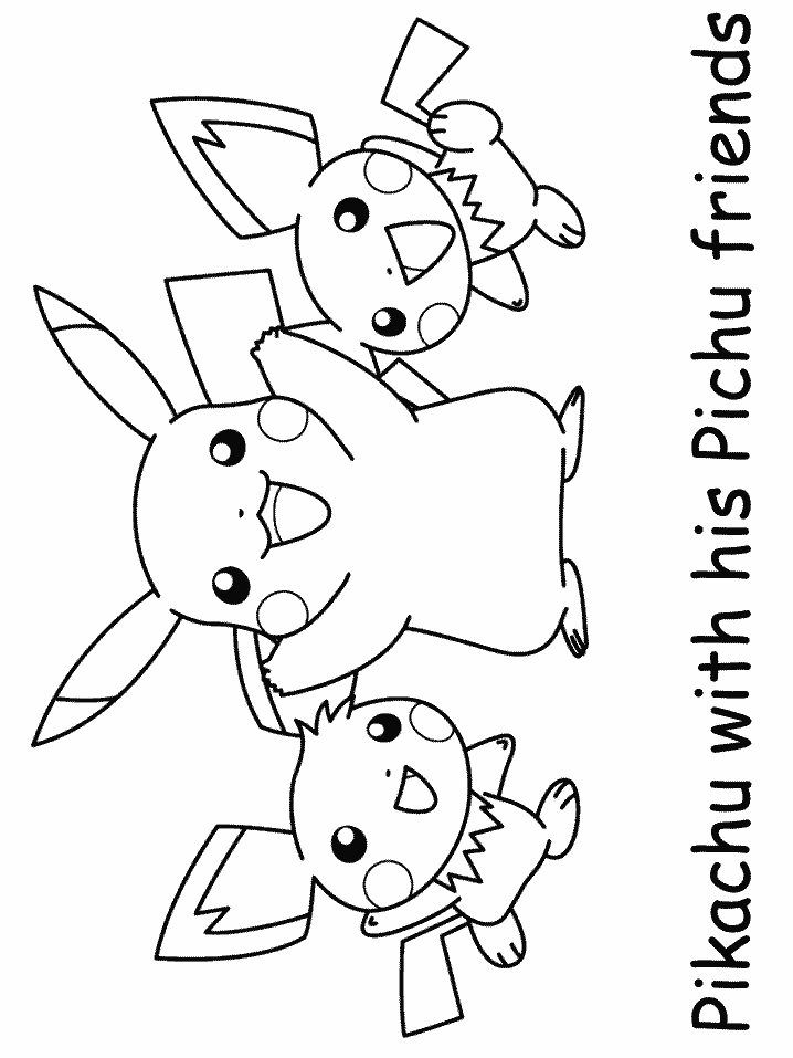 raichu and pikachu coloring pages