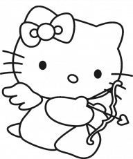 Hello Kitty Is Being Hold Doll Coloring Page - hello kitty