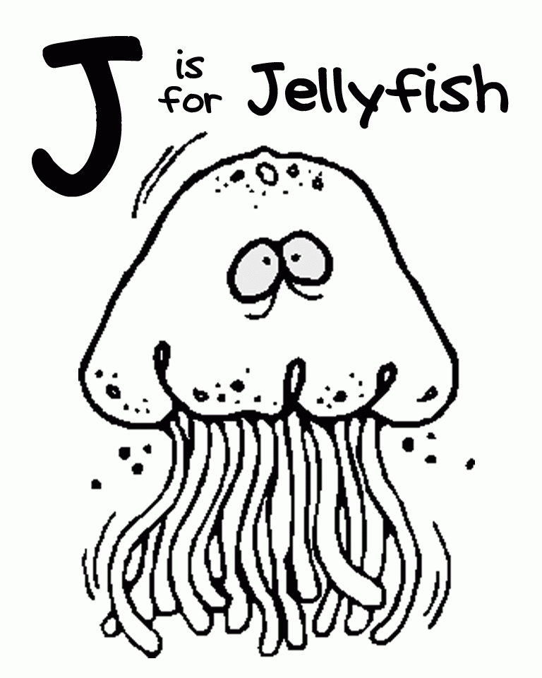 Letter J, Jellyfish Reusable Coloring Page, Felt Coloring Page, Vinyl  Coloring Pages, Children's Coloring Pages, Birthday