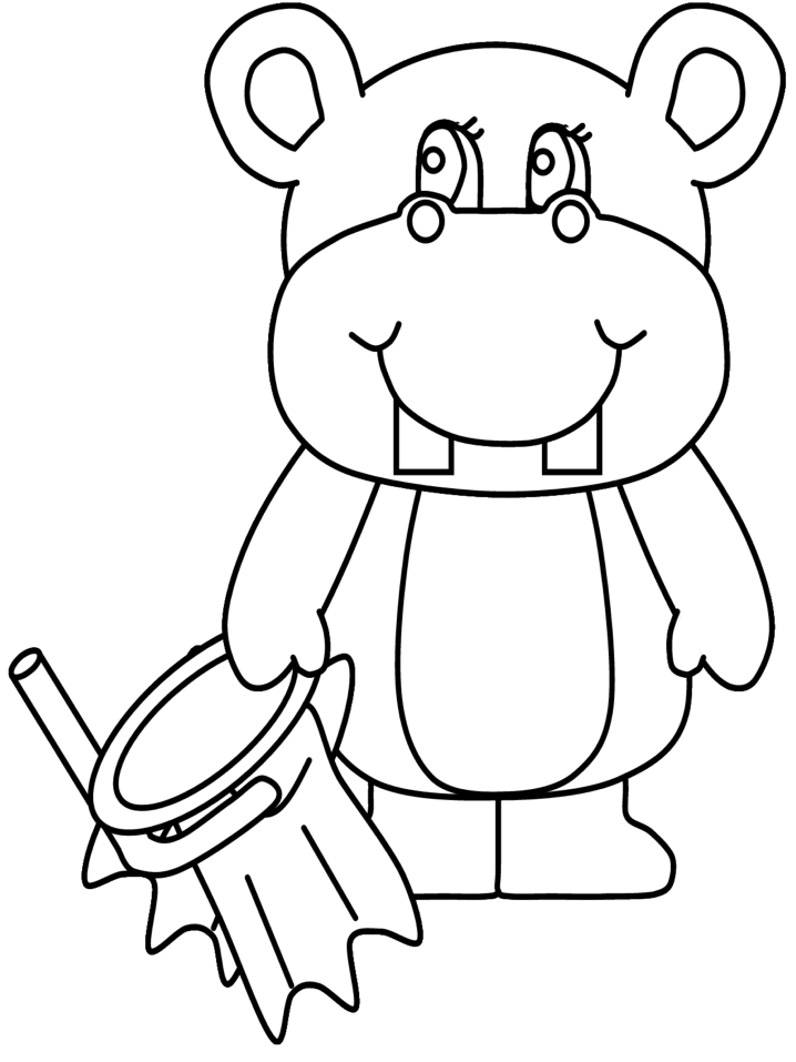 hippo coloring page | Coloring Picture HD For Kids 