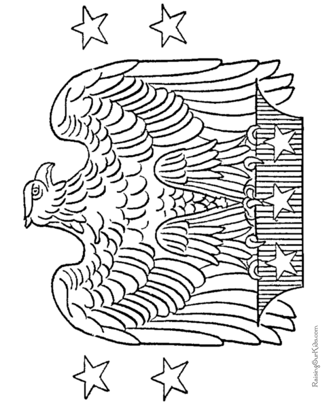 Patriotic Eagle Coloring Page