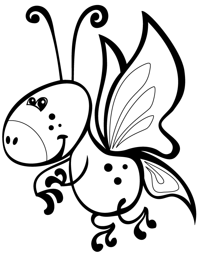 cartoon butterfly Colouring Pages