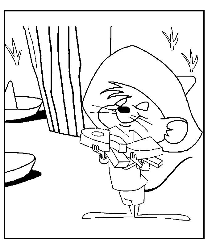 Easy Speedy Gonzales Coloring Page - ColoringAll