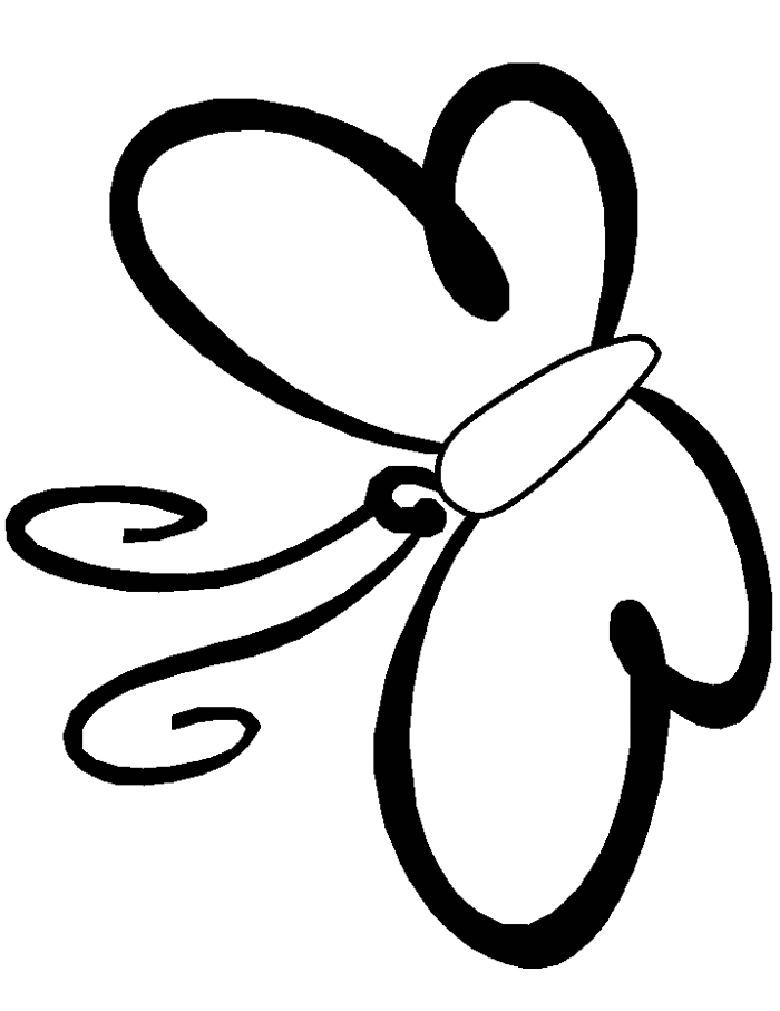 Simple Butterfly Coloring Pages Printables - Butterfly Cartoon