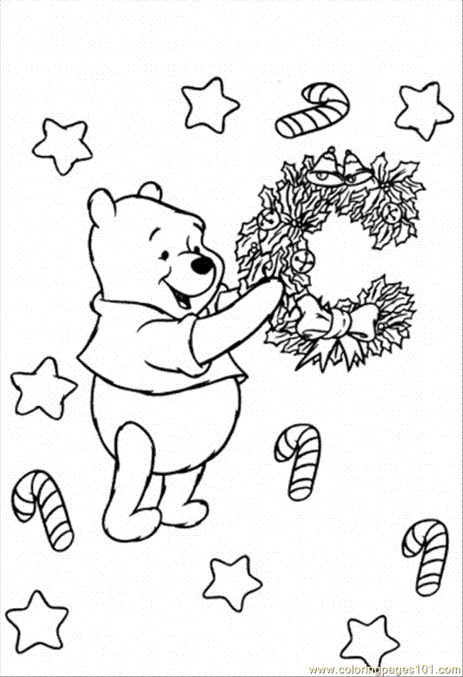 winnie the pooh christmas Colouring Pages