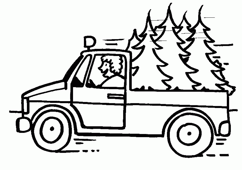christmas truck coloring page - Clip Art Library