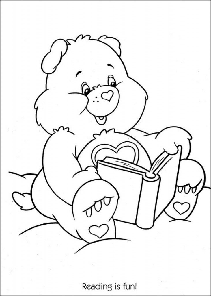 Care Bears Reading Is Fun Printable Coloring Pages 