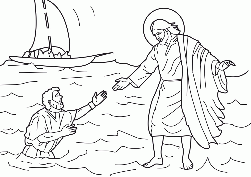 Peter And Jesus Coloring Page Coloring Pages
