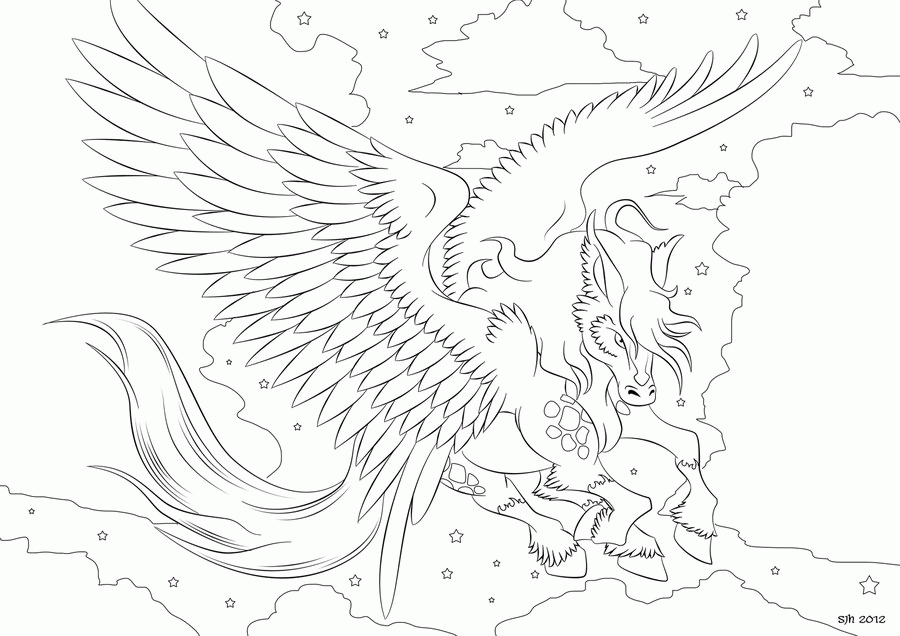 pegasus colouring pages - Clip Art Library