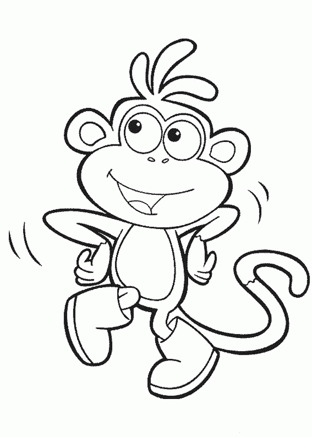 Free Cartoon Monkey Coloring Pages, Download Free Cartoon Monkey ...