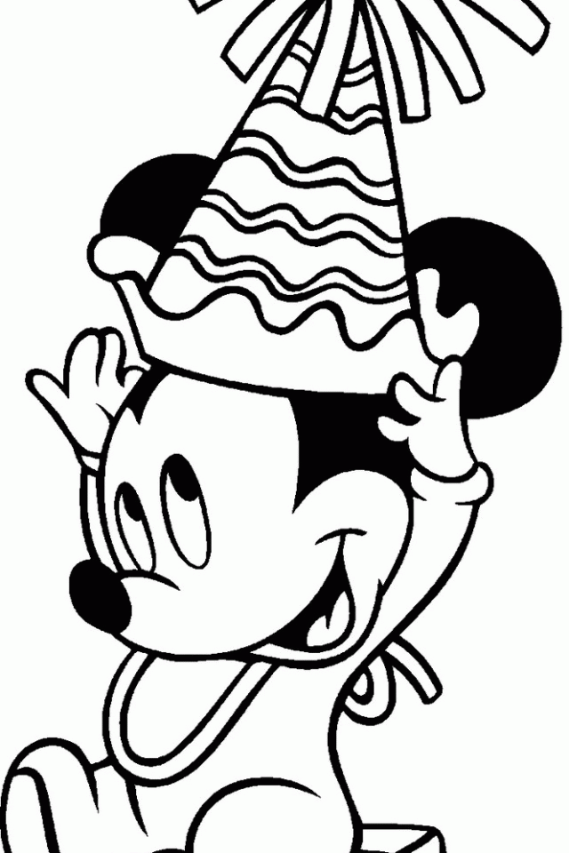 baby minnie mouse happy birthday coloring pages