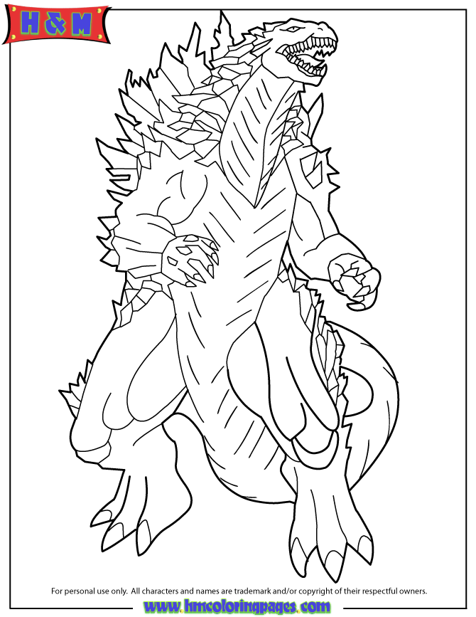 space godzilla coloring pages