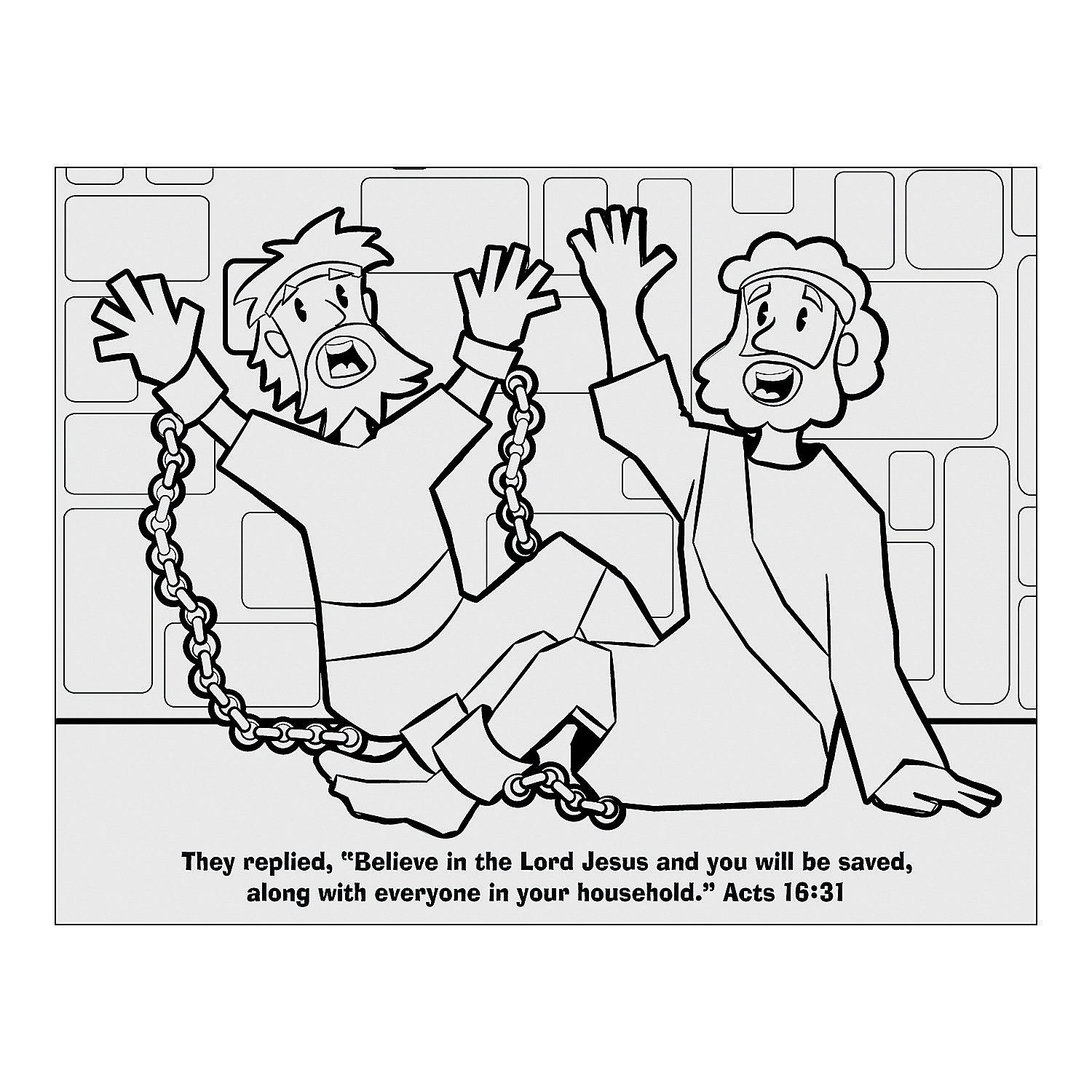paul and silas in prison coloring sheet - Clip Art Library