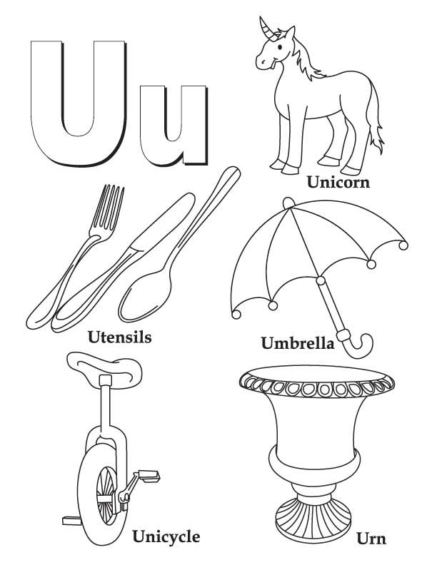 Free Letter U Coloring Page, Download Free Letter U Coloring Page png ...