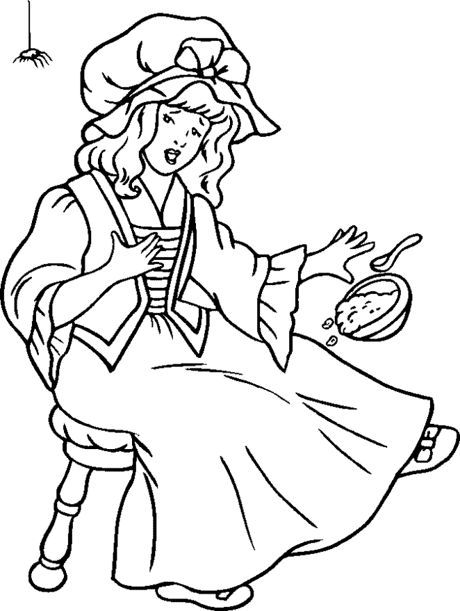 miss muffet coloring page - Clip Art Library