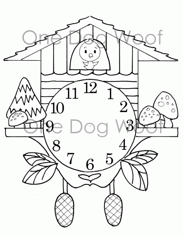 Cuckoo Clock Coloring Book Drawings Coloring Pages